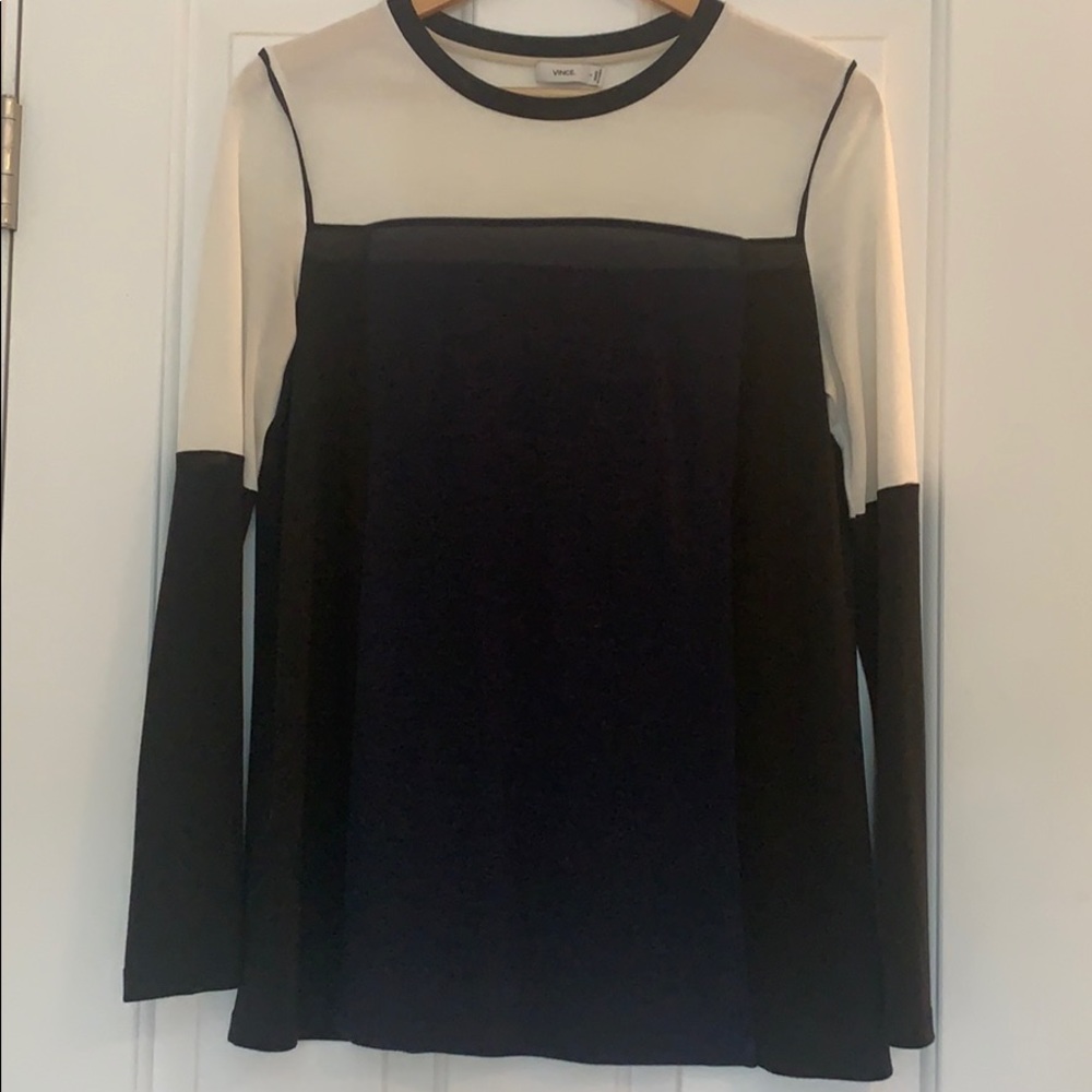 Vince colorblock long sleeve top